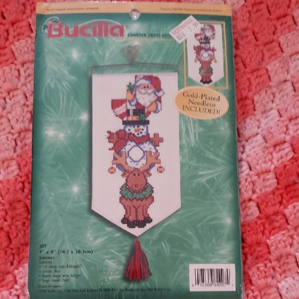 Bucilla Joyful Santa and Snowman Banner Kit